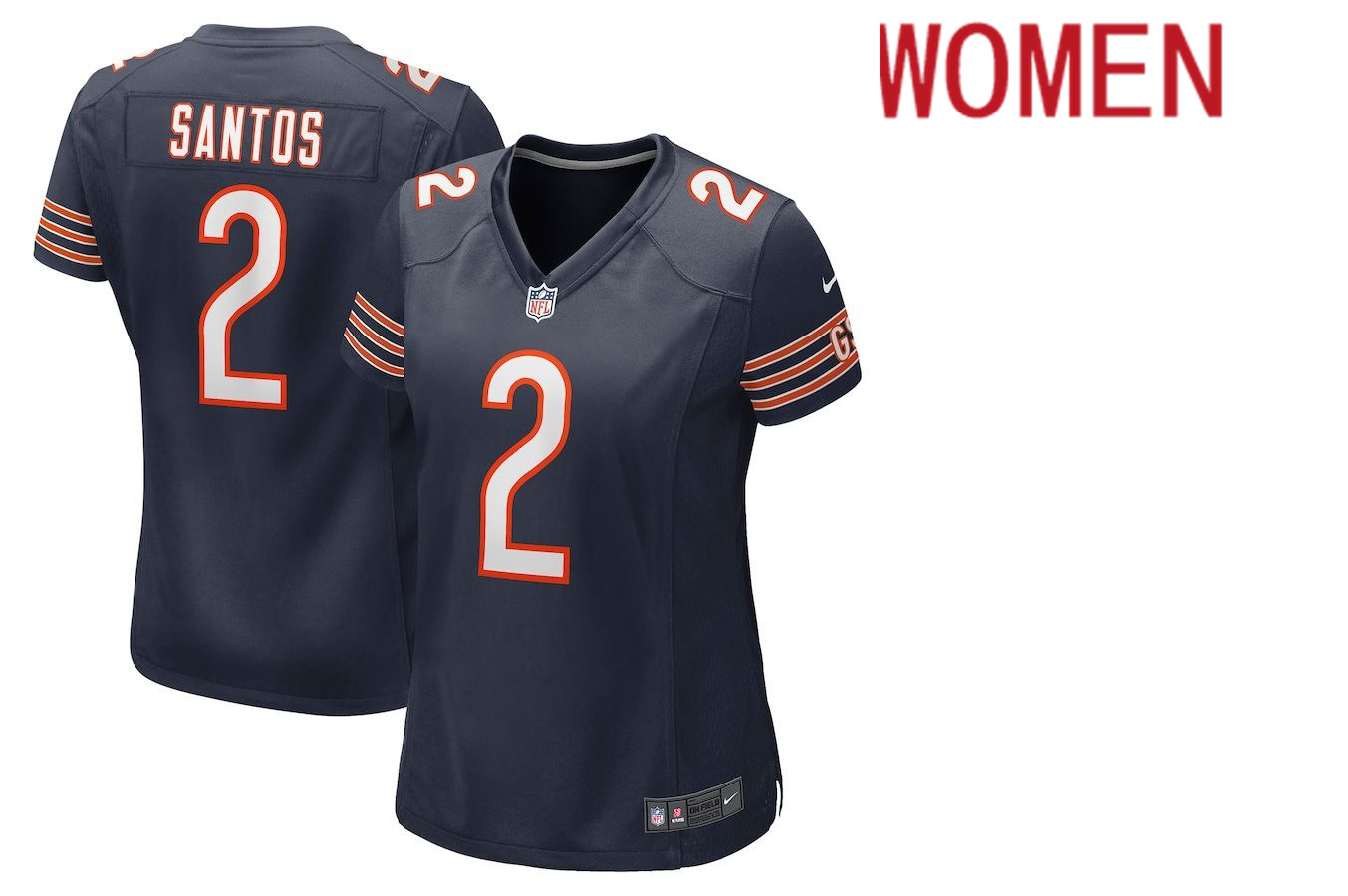 Women Chicago Bears #2 Cairo Santos Nike Navy Game NFL Jersey